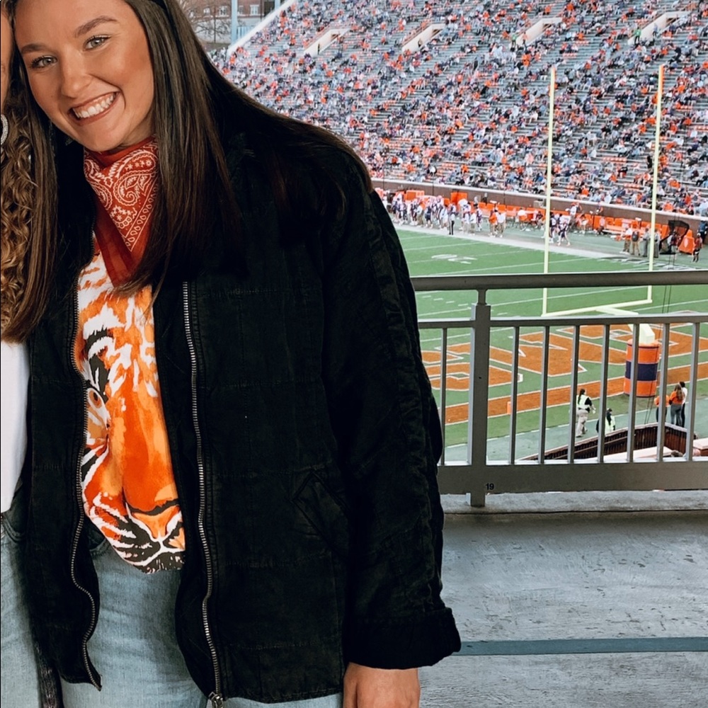 Washed black Free People Doleman Quilted Jacket